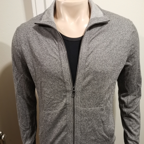 💎Banana Republic Luxury Blend Full Zip Silk Cotton Cashmere Size S Grey - Picture 1 of 10